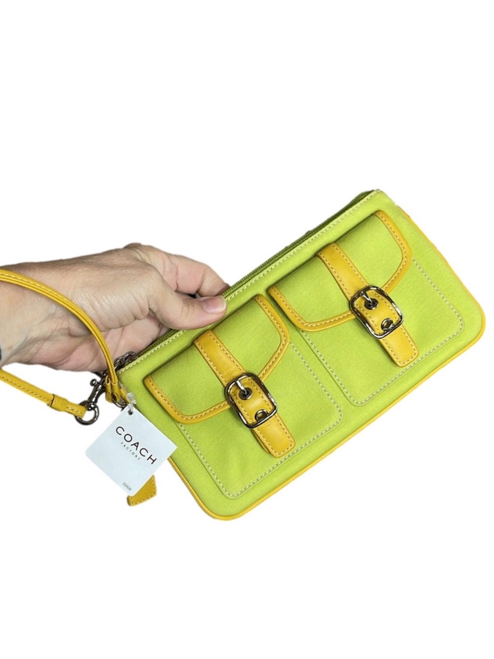 Coach Field Wristlet FS3431 Apple Green Y2K Vintage Mini Clutch Zip Wallet